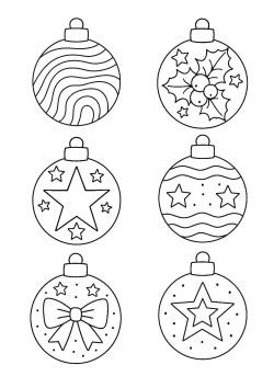 Christmas baubles to colour