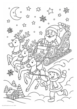 Christmas sleigh to colour