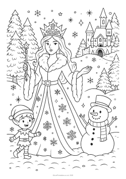 Snow princess to colour